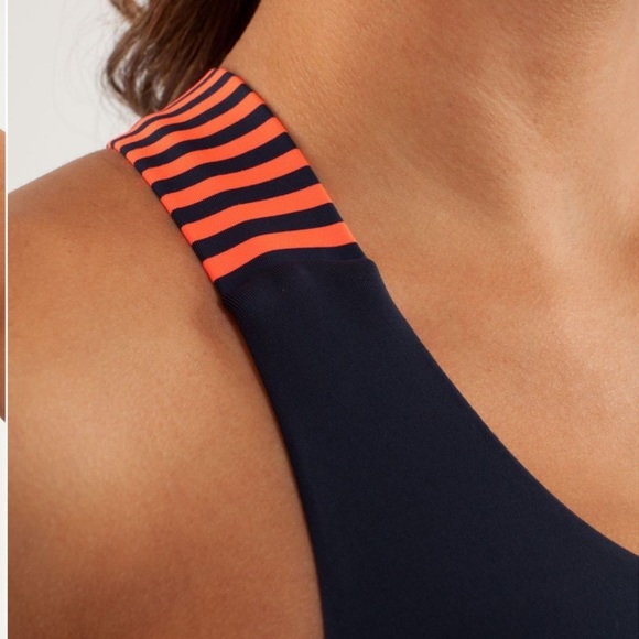 Lululemon All Sport Bra | Classic Stripe Light Flare Inkwell, Size 4 W2243S - Picture 2 of 9